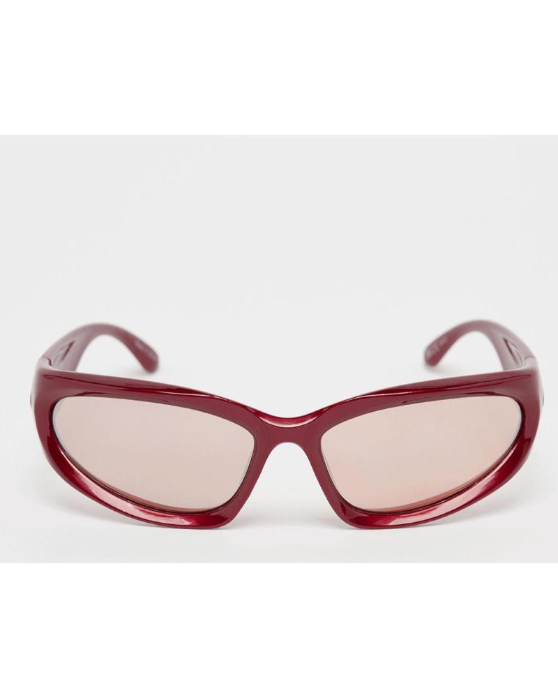 KARL KANI LUNETTES DE SOLEIL RÉTRO OVALES ROUGE MÉTALLISÉ NAN