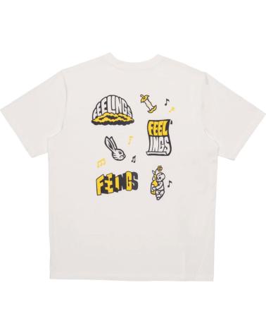 T-SHIRT AND FEELINGS PATCHWORK MANGA CURTA BRANCO COM DESIGN MULTICOLORIDO MULTICOLOR