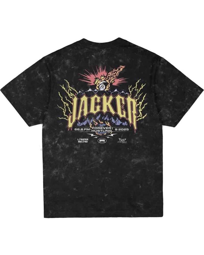 T-SHIRT JACKER INFERNO PRETO LAVADO MULTICOLOR