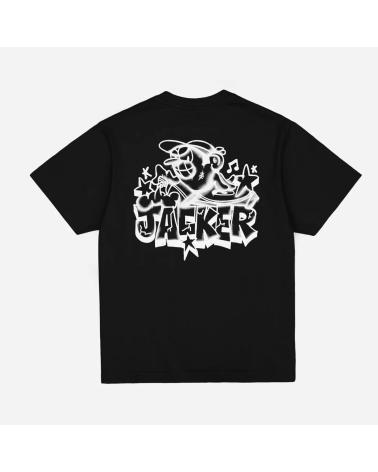 T-SHIRT JACKER 'C R E A M' PRETA COM GRÁFICO MULTICOLOR