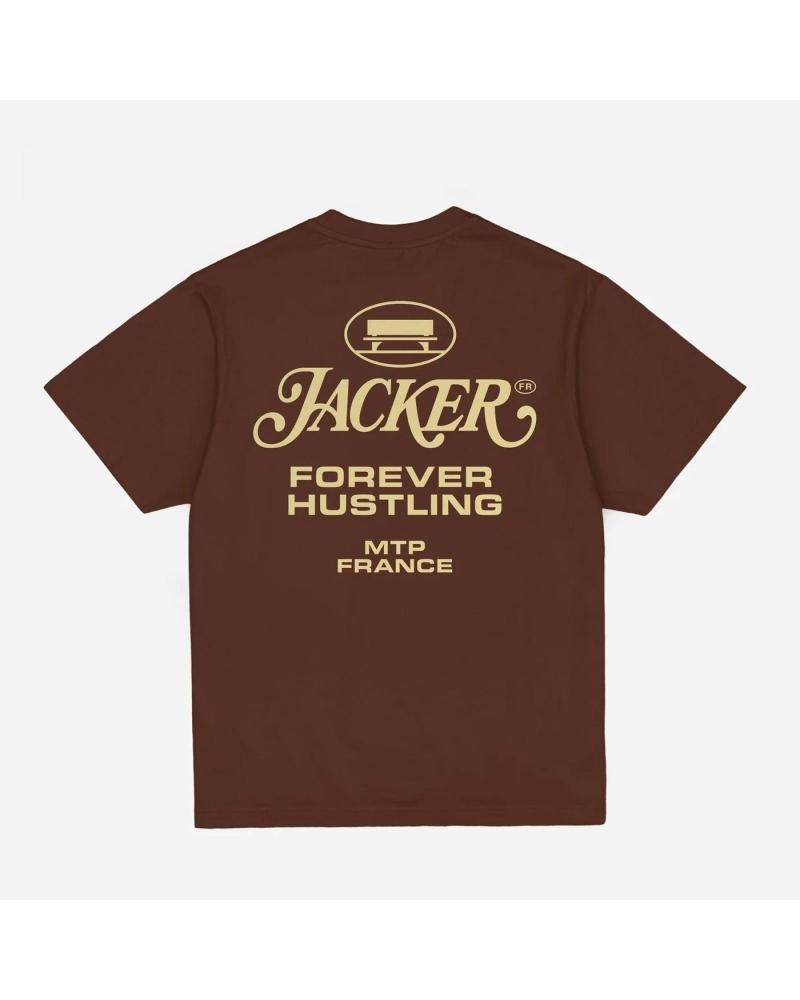 T-SHIRT JACKER COLLECTIVE CASTANHA COM GRÁFICO DOURADO MULTICOLOR