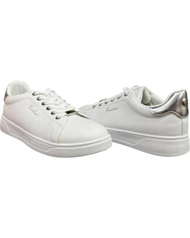 CALZADOMANIA BAMBA NAPA WHITE WITH SILVER METALLIC EDGE PLATA