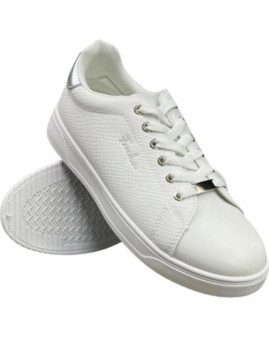 CALZADOMANIA BAMBA NAPA WHITE WITH SILVER METALLIC EDGE PLATA