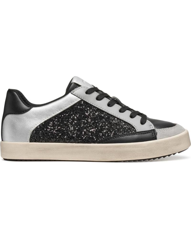 SNEAKERS GEOX GLITTER NERO E ARGENTO - STILE URBANO BEIGE