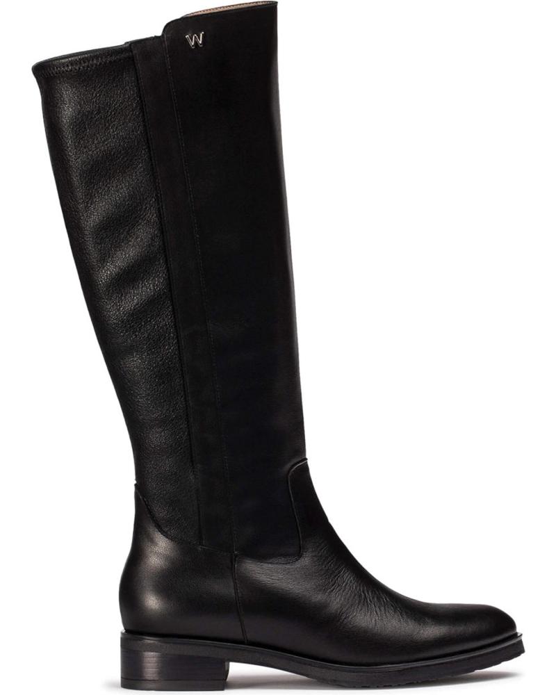 STIVALI ALTI PIATTI WONDERS CODIGREE C-54100 IN PELLE NERA NEGRO