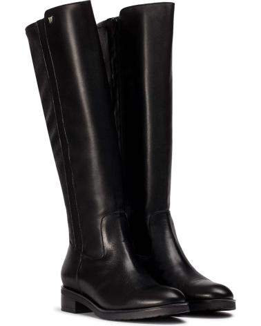 STIVALI ALTI PIATTI WONDERS CODIGREE C-54100 IN PELLE NERA NEGRO