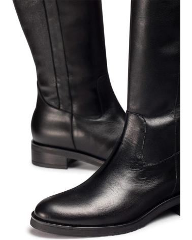 STIVALI ALTI PIATTI WONDERS CODIGREE C-54100 IN PELLE NERA NEGRO