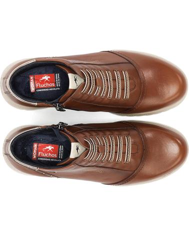 BOTTINE FLUCHOS LIVE F2246 CUIR EN CUIR AVEC TALON COMPENSÉ CUERO