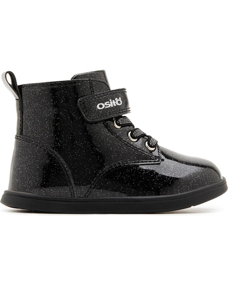 BOTÍN BEBÉ CONGUITOS OSITO BY 156004 GLITTER NEGRO BLACK