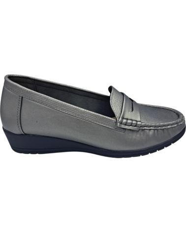 CALZADOMANIA WEDGE LOAFER SILVER PLATA