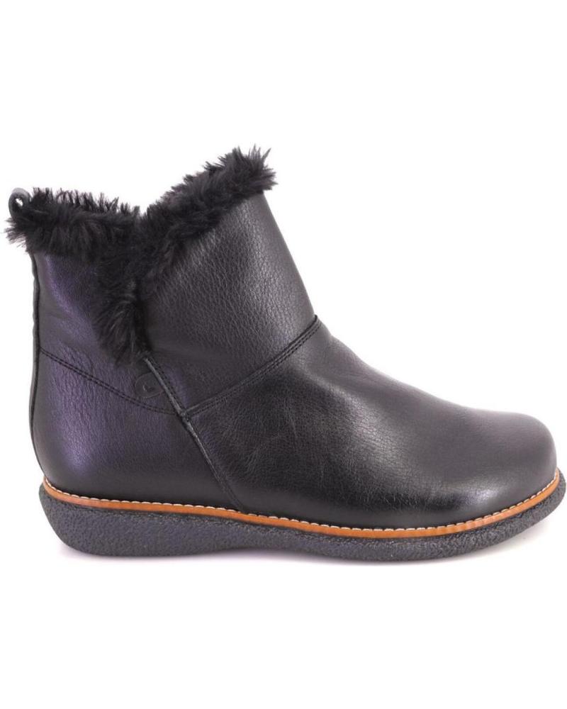 BOTTINES VALERIAS 2356 EN CUIR NOIR AVEC DOUBLURE FOURRURE NEGRO