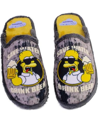 SUAVEFLEX 200-DRINK BEER ZAPATILLAS DE CASA PARA HOMBRE GRIS GRIS