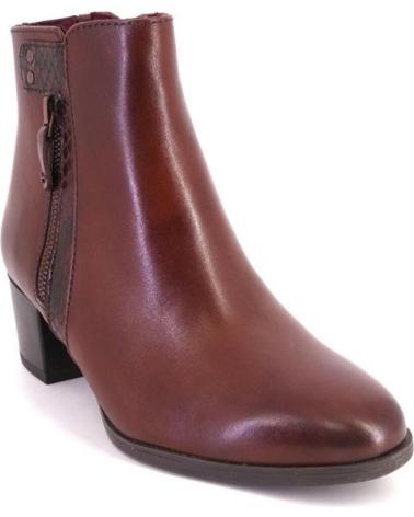 TAMARIS 25367 - LEATHER ANKLE BOOTS IN COGNAC WITH ZIPPER CUERO