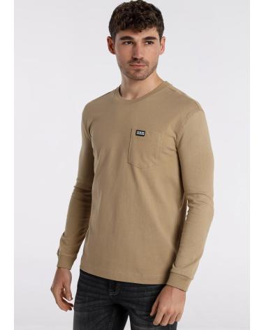 SIX VALVES LANGARMSHIRT MIT BRUSTLOGO IN SAND BLANCO