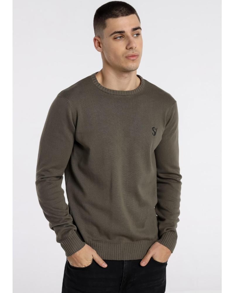 SIX VALVES MAGLIONE GIROCOLLO LISCIO CON LOGO VERDE VERDE