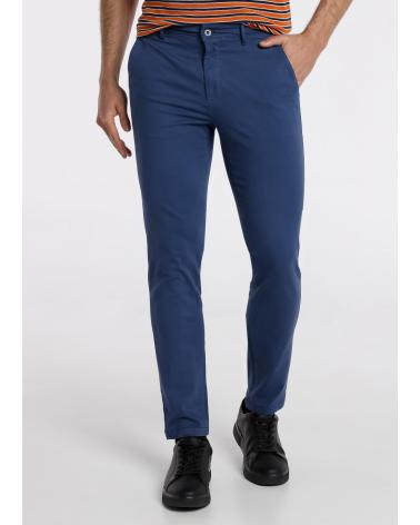 SIX VALVES PANTALONE CHINO SLIM FIT VITA MEDIA BLU AZUL