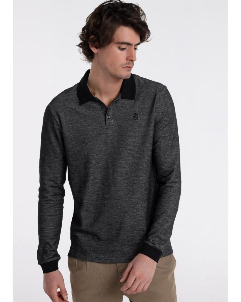 POLO MANCHES LONGUES BENDORFF AVEC DÉTAILS CONTRASTÉS - NOIR NEGRO