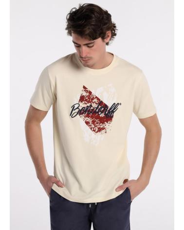 T-SHIRT BENDORFF À MANCHES COURTES ET COL ROND BLANC AVEC GRAPHIQUE BLANCO