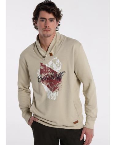 BENDORFF COL ROND AVEC IMPRIMÉ GRAPHIQUE ET BOUTONS - SABLE BLANCO