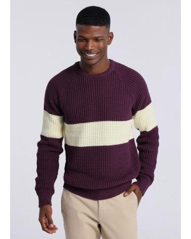 MAGLIONE BENDORFF GIROCOLLO GRANATA CON FASCIA CREMA GRANATE