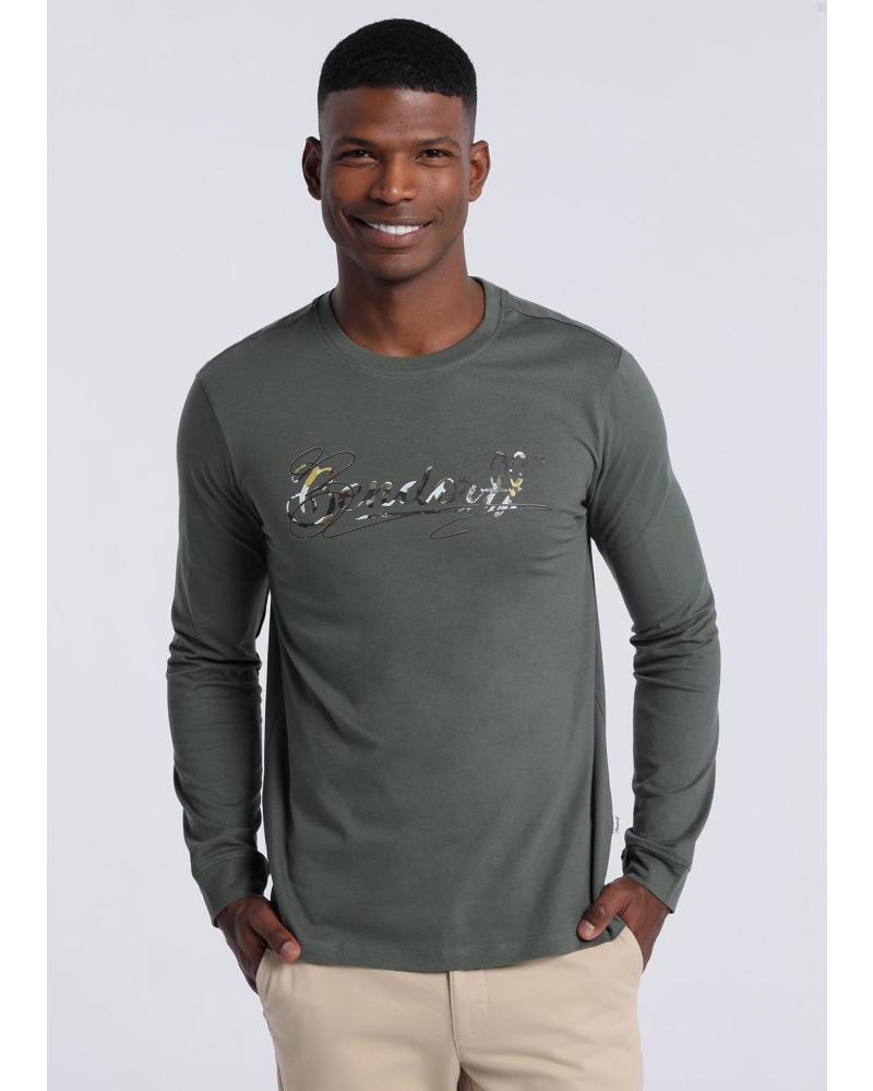 T-SHIRT MANCHES LONGUES BENDORFF VERT MILITAIRE AVEC LOGO VERDE