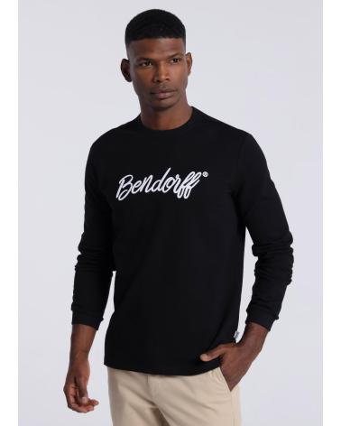 MAGLIETTA A MANICHE LUNGHE BENDORFF NERA CON LOGO NEGRO