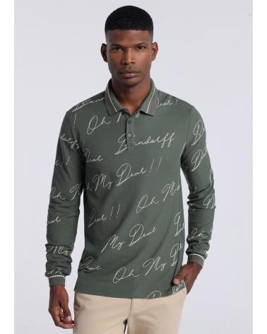 POLO MANICHE LUNGHE VERDE CON STAMPA LOGO BENDORFF VERDE