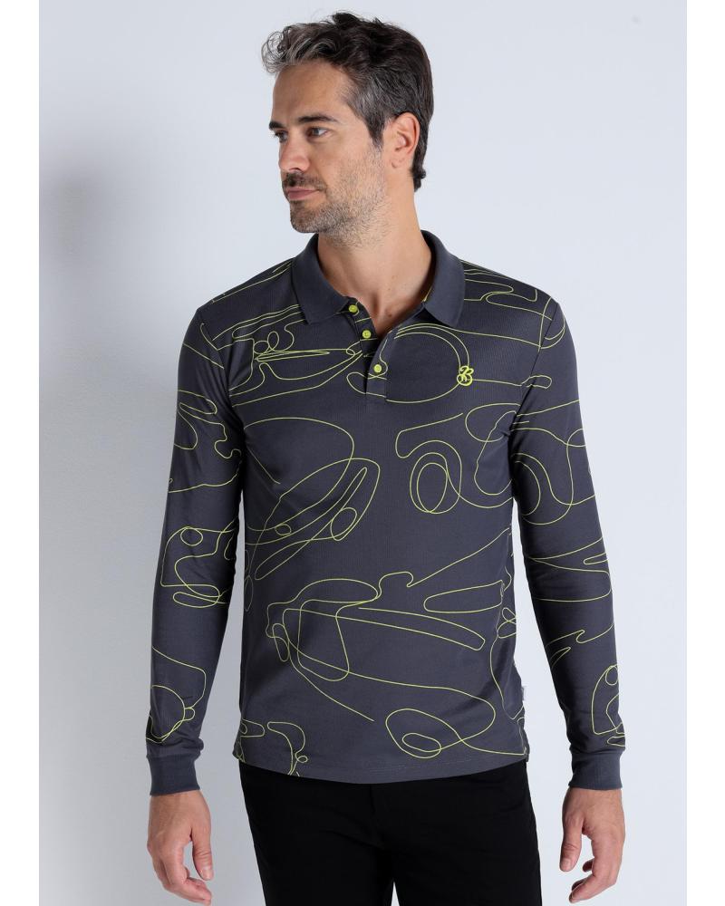 POLO STAMPATA A MANICHE LUNGHE BENDORFF GRIGIO GRIS