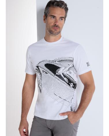T-SHIRT GRAFICA A MANICHE CORTE BENDORFF BIANCA BLANCO