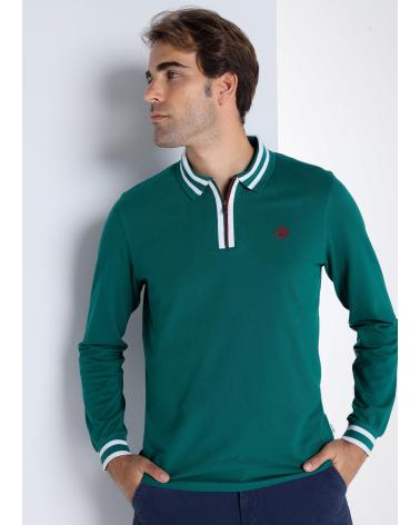 BENDORFF POLO DE MANGA LARGA CON CREMALLERA VERDE VERDE