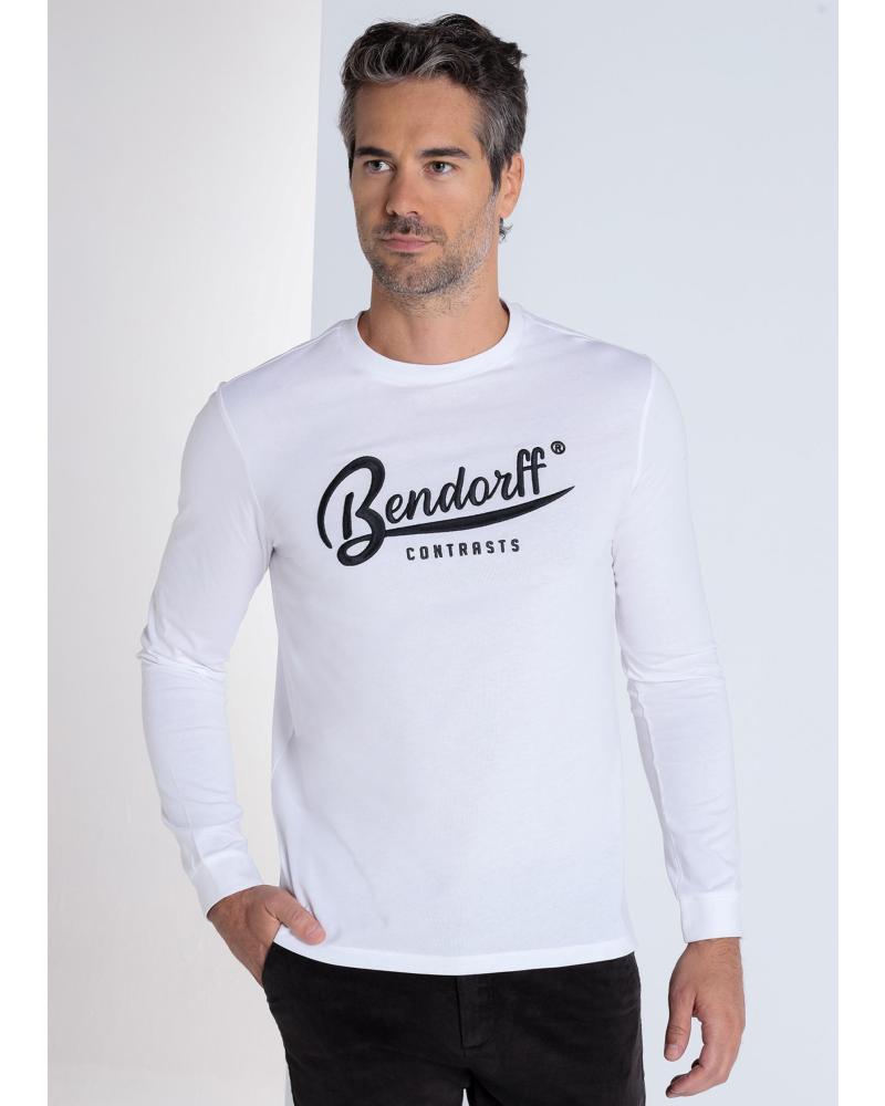 T-SHIRT BENDORFF MANCHES LONGUES BRODÉ EN RELIEF BLANC BLANCO