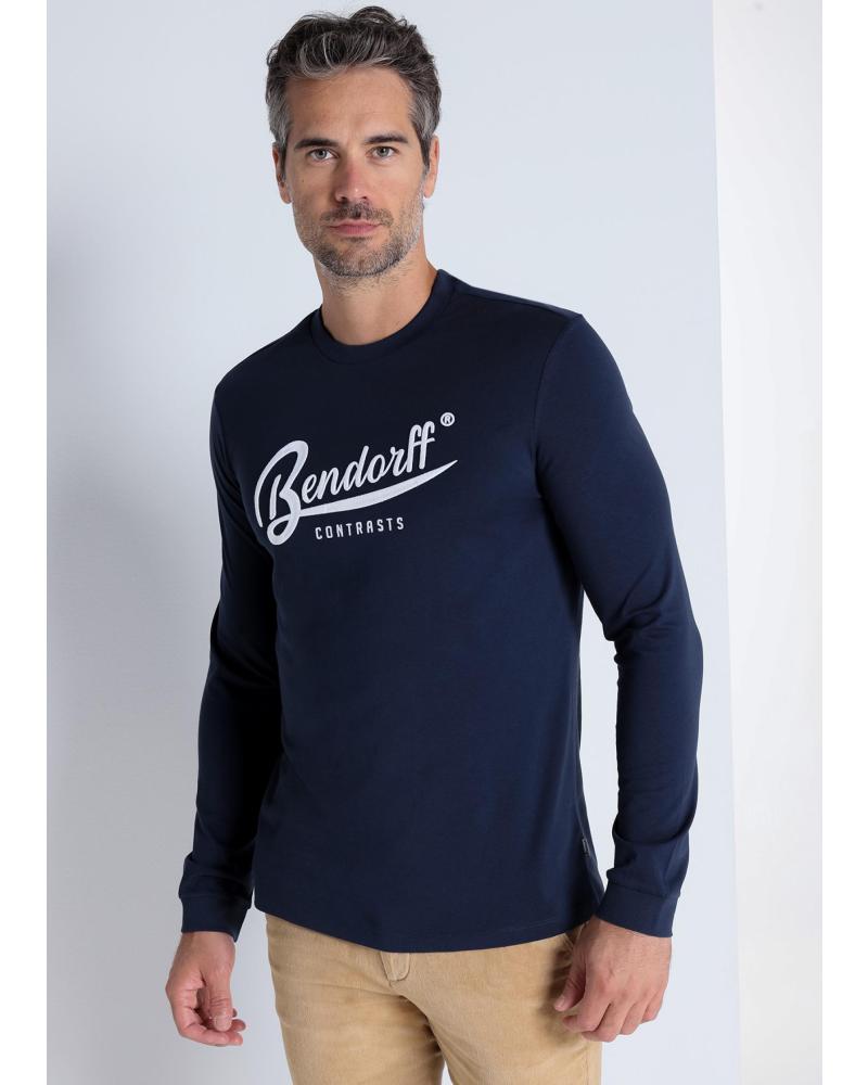T-SHIRT BENDORFF À MANCHES LONGUES AVEC BRODERIE EN RELIEF BLEU AZUL
