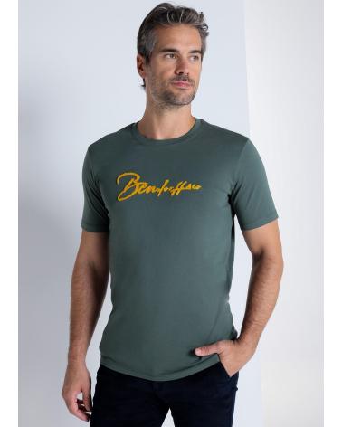 T-SHIRT BASIQUE BENDORFF CHENILLE MANCHES COURTES - VERT FORÊT VERDE