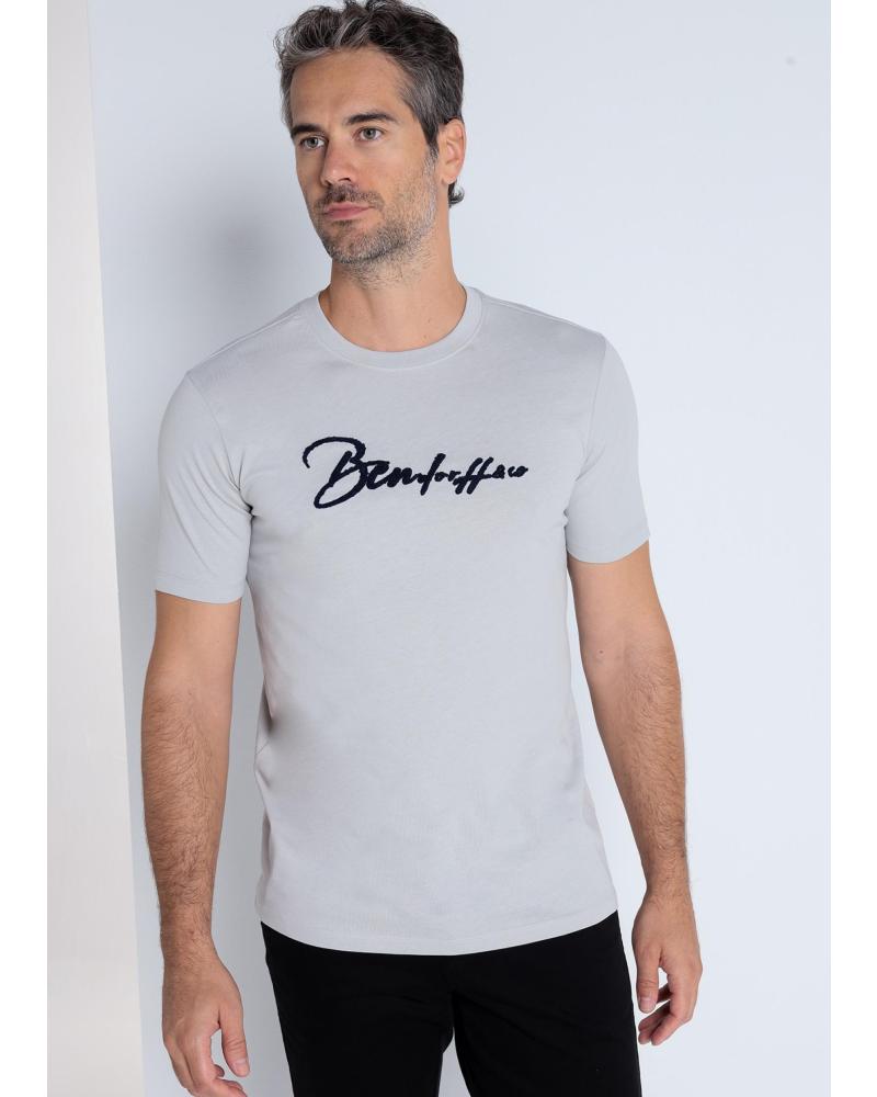 T-SHIRT BASIQUE BENDORFF ILLUSION MANCHES COURTES - BLANC GRIS ACIER GRIS