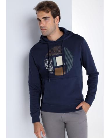 BENDORFF SWEAT À CAPUCHE GRAPHIC CONTRASTS BLEU AZUL