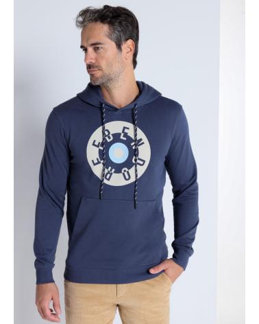 FELPA CON CAPPUCCIO BENDORFF CON STAMPA GRAFICA - BLU MARINO AZUL