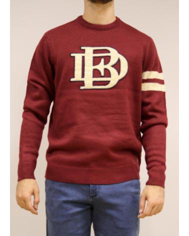 BENDORFF MAGLIONE GRANATA GIROCOLLO CON PATCH CHENILLE BDF GRANATE