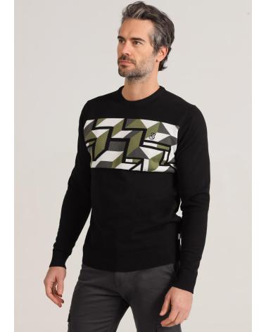 BENDORFF PULL NOIR AVEC DÉTAIL GÉOMÉTRIQUE NEGRO