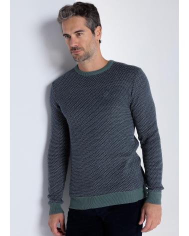 BENDORFF PULL COL ROND JACQUARD VERT VERDE