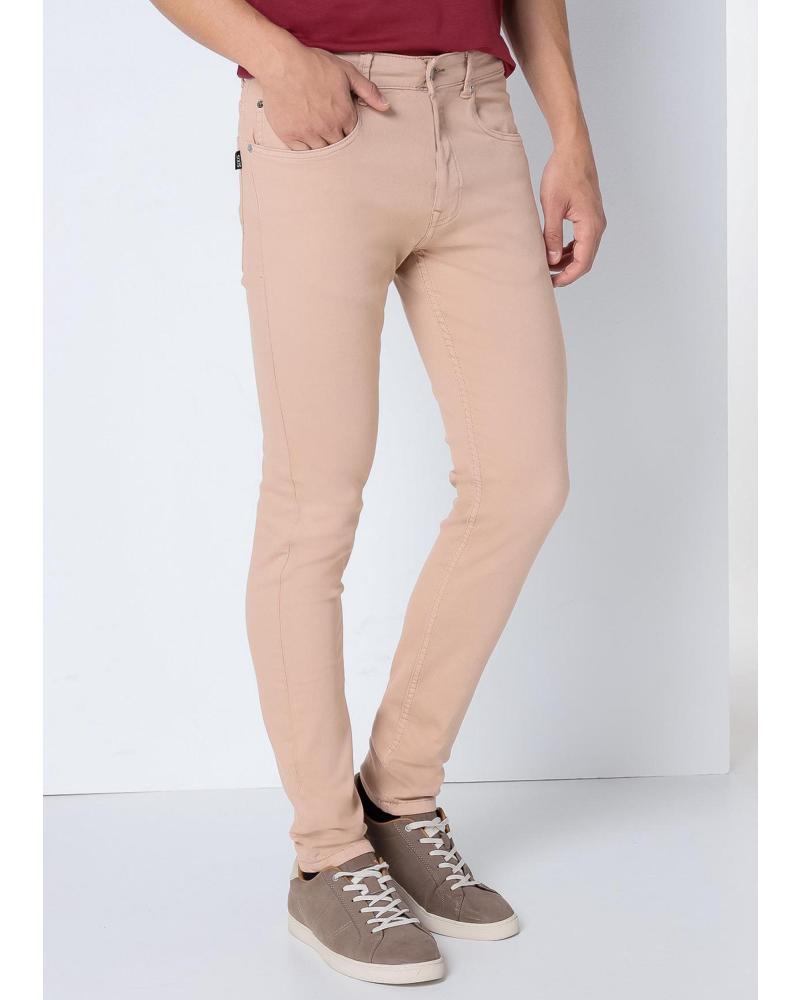 SIX VALVES SUPER SKINNY DENIMHOSE BRAUN MIT MITTLERER LEIBHÖHE MARRON
