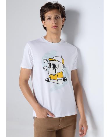 SIX VALVES KURZARM-T-SHIRT MIT GRAFIKPRINT WEISS BLANCO