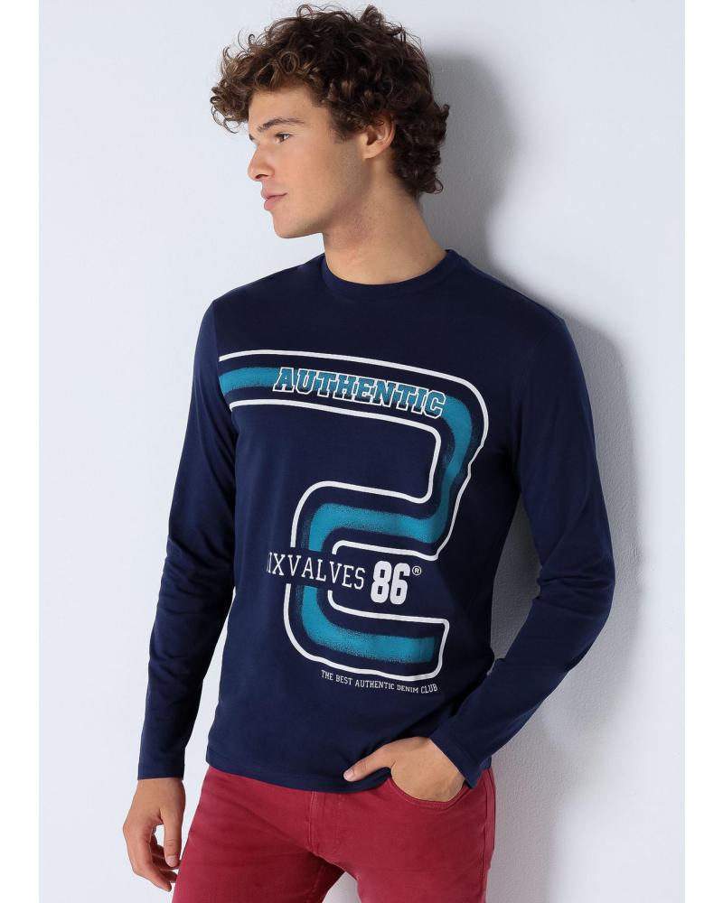 SIX VALVES LANGARMSHIRT AUTHENTIC 86 BLAU AZUL