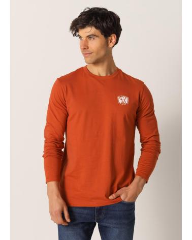 SIX VALVES LANGARM-SHIRT MIT GRAFIKDRUCK - BRAUN MARRON