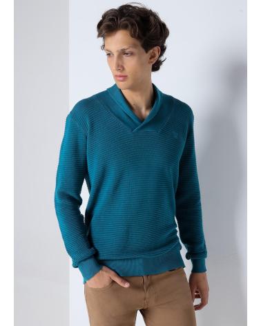 SIX VALVES PULLOVER MIT KREUZKRAGEN GRÜN VERDE