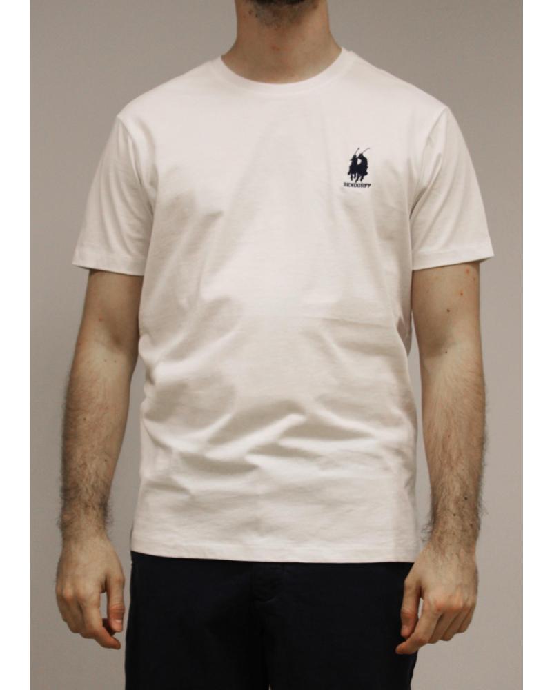 BENDORFF WEISSES KURZARM-T-SHIRT MIT GESTICKTEM LOGO BLANCO