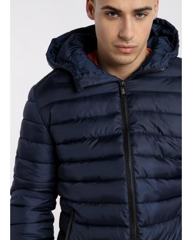 SIX VALVES GIUBBOTTO IMBOTTITO CON CAPPUCCIO BLU NAVY AZUL