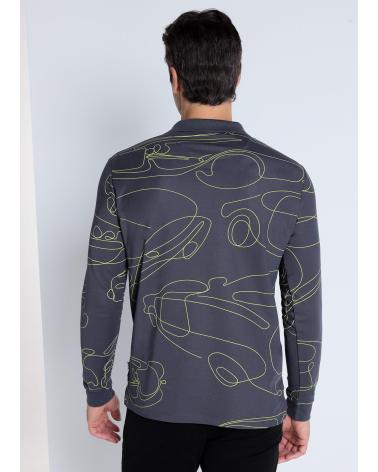 POLO STAMPATA A MANICHE LUNGHE BENDORFF GRIGIO GRIS