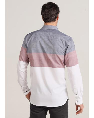 BENDORFF CAMISA OXFORD RISCAS AZUIS MANGA COMPRIDA AZUL