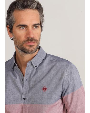 BENDORFF CAMISA OXFORD RISCAS AZUIS MANGA COMPRIDA AZUL