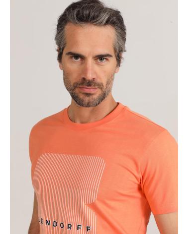 T-SHIRT GRAFICA BENDORFF CON RICAMO A MANICHE CORTE ARANCIONE NARANJA